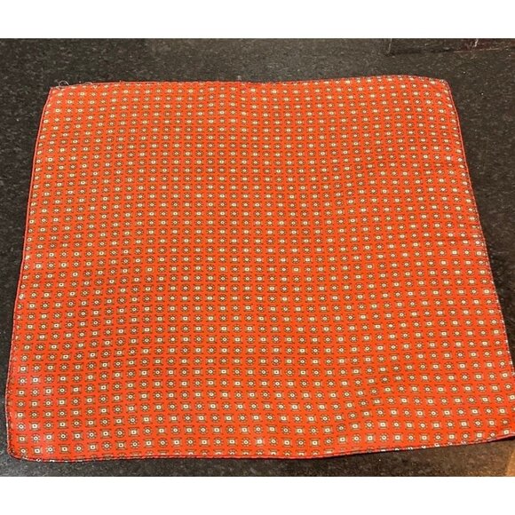 Vtg Men’s 1960″s Pocket Square Scarf Red Blue Geometric All Silk Stunning 24" - Picture 7 of 7